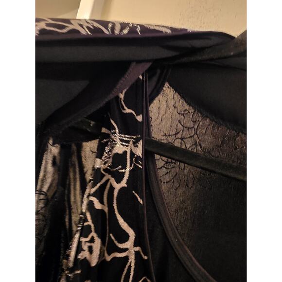 Alex Evenings Womens 2 Piece Floral Top & Jacket Set Silver/Black 2X Special Occ - Picture 6 of 11